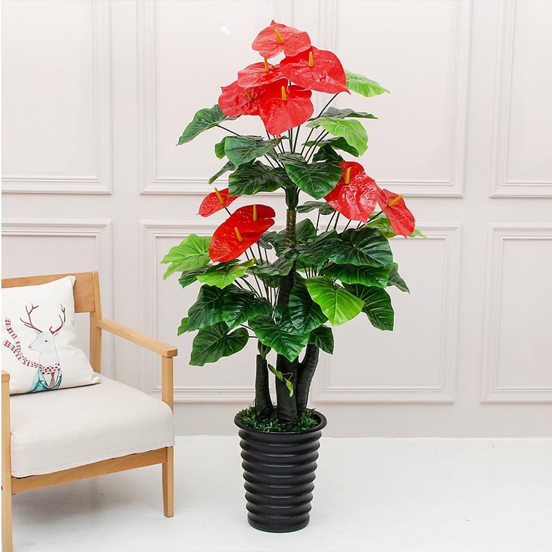 假花仿真红掌鸿运当头仿真植物盆栽室内客厅落地装饰塑料盆景摆件