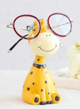 如果小鹿动物庄园眼镜架树脂工艺品摆件创意家居卧室装饰礼品摆件