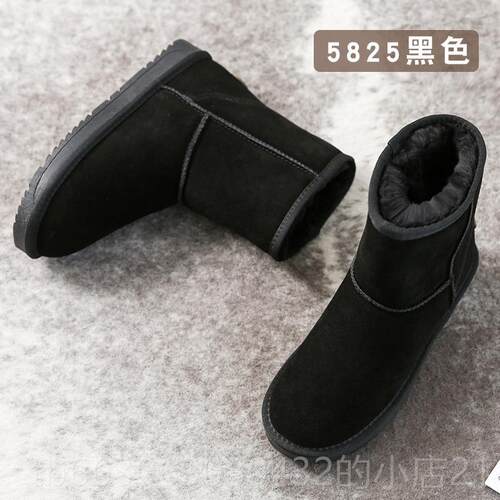 新款2024新款短雪筒年网红地靴女加厚雪地棉鞋冬季加绒暖保防水面