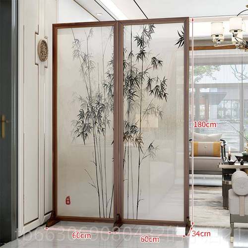 新款风隔断叠厅客折移动简约现代中式古风办公室隔屏断墙卧室遮挡