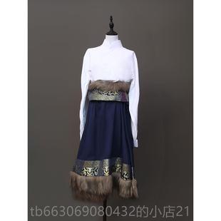 新款藏装族服舞蹈演出服男新款藏袍西藏外套士贵族装藏男艺考民族