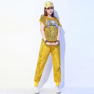 新款六出一啦啦操演服男女士舞亮片服装学爵服校运动会拉拉队表演