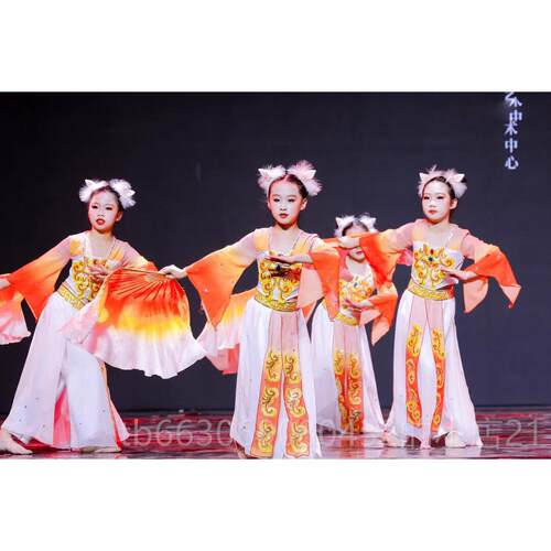 新款红狐同狸款儿童古典舞表演服、儿童扇子舞表仙演服、乔小狐狸