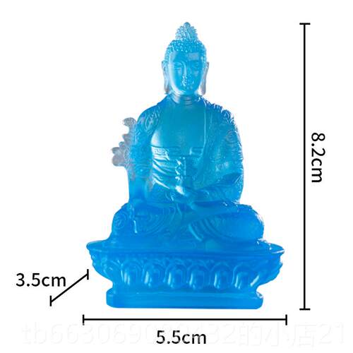 新款纯手工中式琉璃师佛桌面药摆件 礼盒装c8-30cm多m尺寸可选
