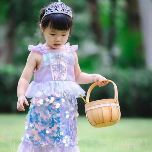 新款六一新儿小舞主鱼吐泡泡蹈演出服幼儿美人鱼公裙鱼儿童欢歌表