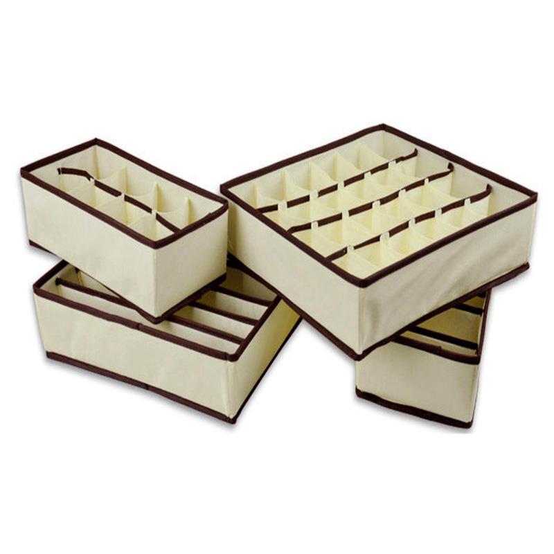 家居日全新料无纺布四件套收纳盒布艺收纳箱文胸收纳盒内衣整理