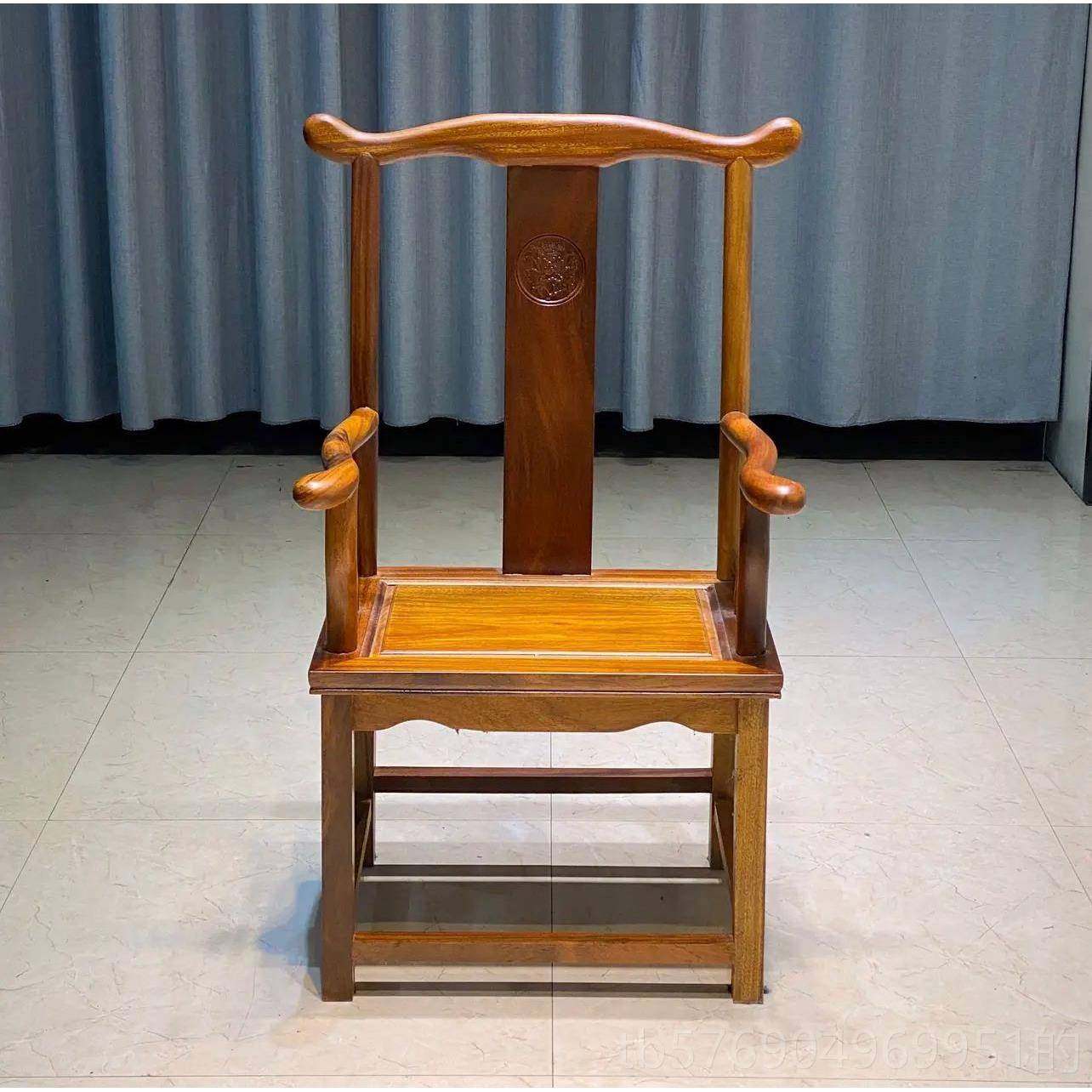 新款胡桃木梳背椅奥坎椅实木圈式椅主人椅官帽椅靠背椅太中师围椅