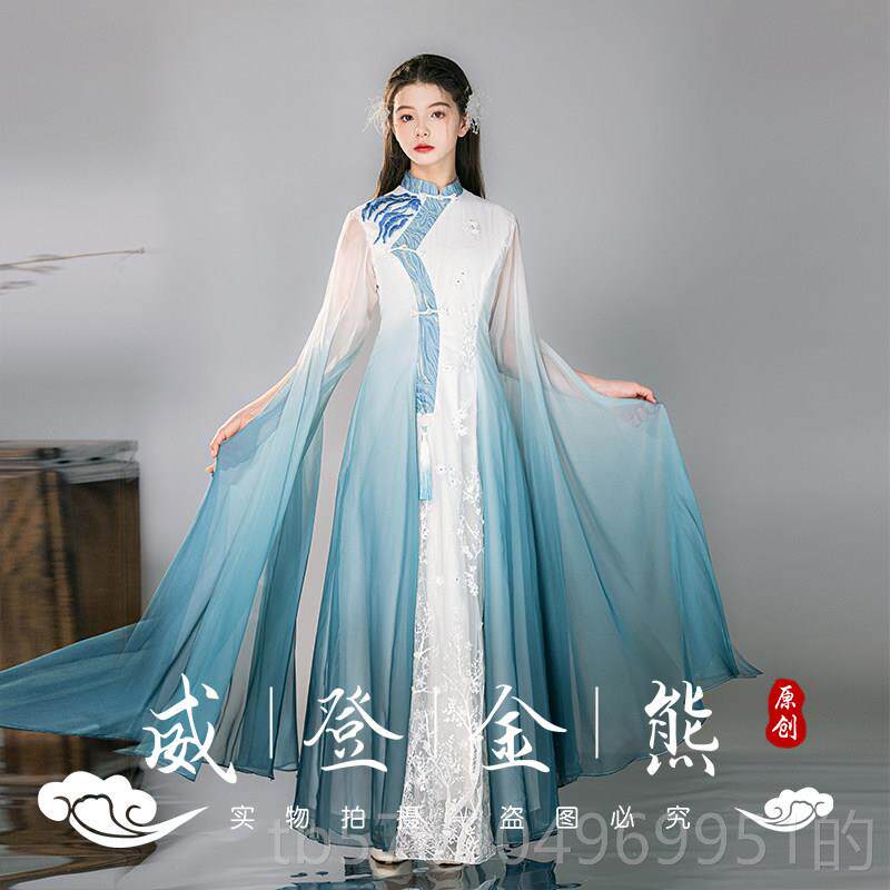 新款2025新款礼童服白色花童式旗袍女童中弹古筝演出服民乐儿演奏