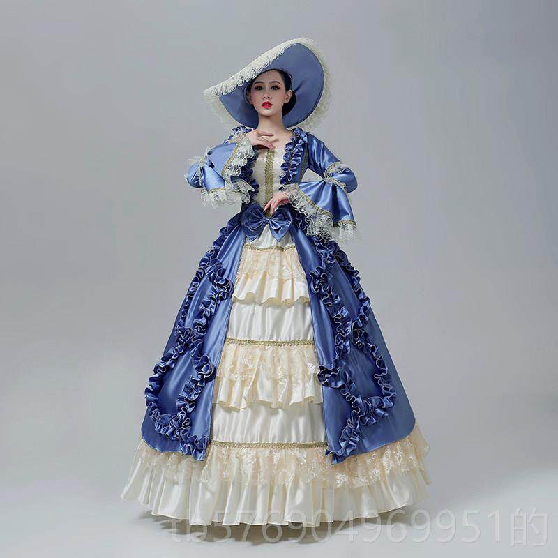 新款新欧洲宫服装英国中世纪覆古装贵族舞台服公主礼服戏剧照廷片