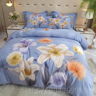 双人斜0纹全床上 春1秋被套.8m床单款 新款 南通四件套棉纯棉225新款