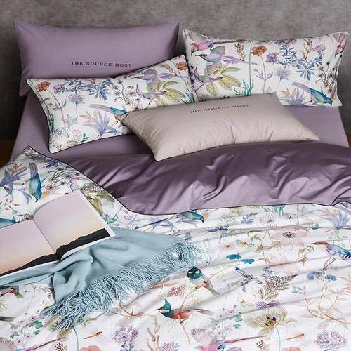 新款美式60长绒棉数码印花四笠件全套棉床单床被套1.8m纯棉床上支