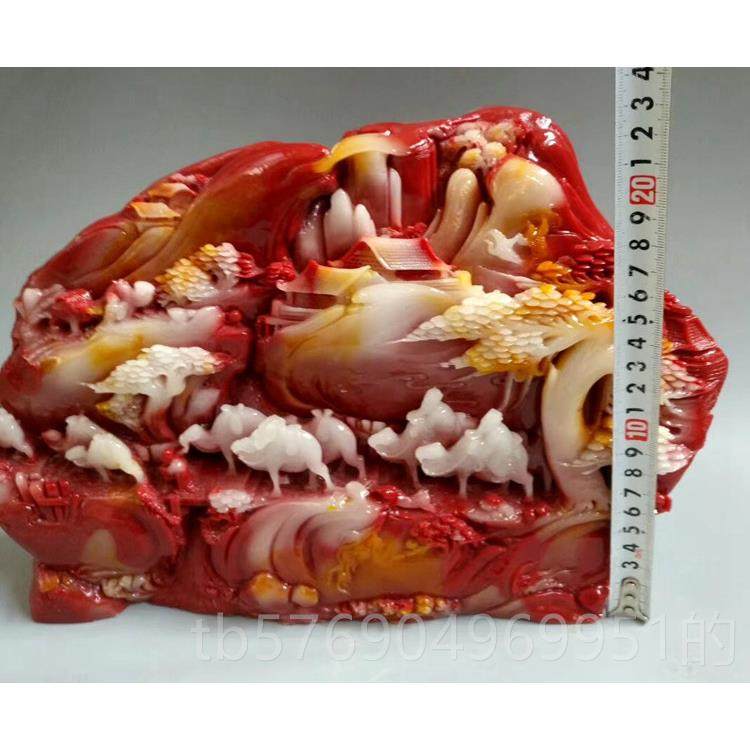 新款寿山石石雕仿摆件山水风景原石工艺品装品独饰大山玉号摆件路