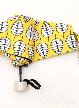 新款韩国五折chic小遮黑阳伞ins抗U遮阳伞晴雨两用防晒花胶UPFV50