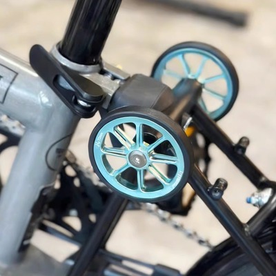 台湾HH适用于brompton小布自行车配件改装铝合金推行货架易行轮