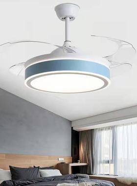 现代用约隐形简风扇厅灯餐卧室一体家吊97698扇灯