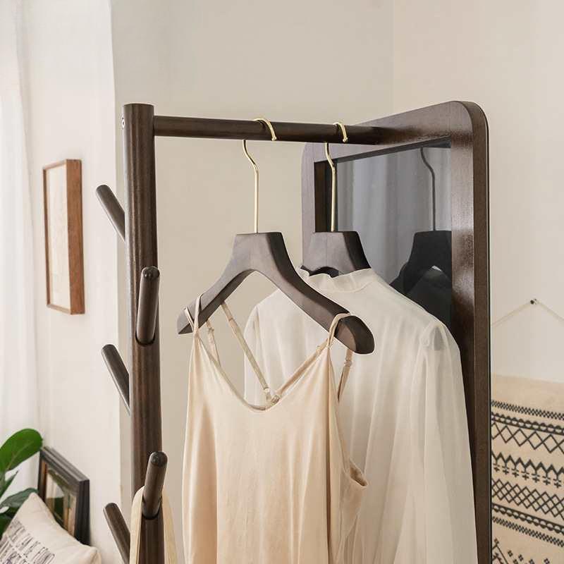 卧英尼斯穿实木衣DC002-00家镜落地用全身试衣镜室可旋转衣帽架带