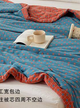 新款新A568类婴级纯层棉双纱提花大母豆夏被小清学生宿舍夏凉被