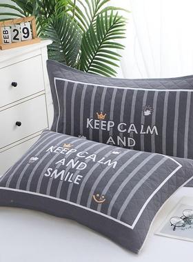 纯棉枕巾一对装F97687MT纱布加大加厚枕头季巾吸生四学成人情侣盖