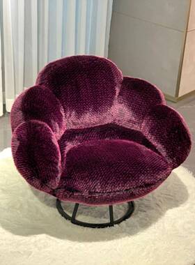 熊掌人LQZ沙发椅意旋式极奶油风设单计师水貂绒客厅阳台懒简人转