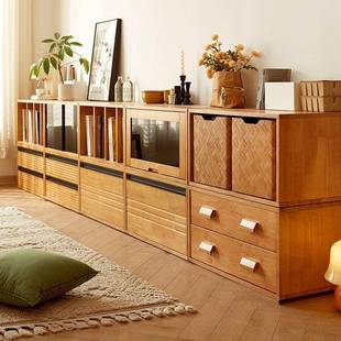 全无OPT木日式 界自由组书柜格子柜合家用客厅电视柜多功能储物矮