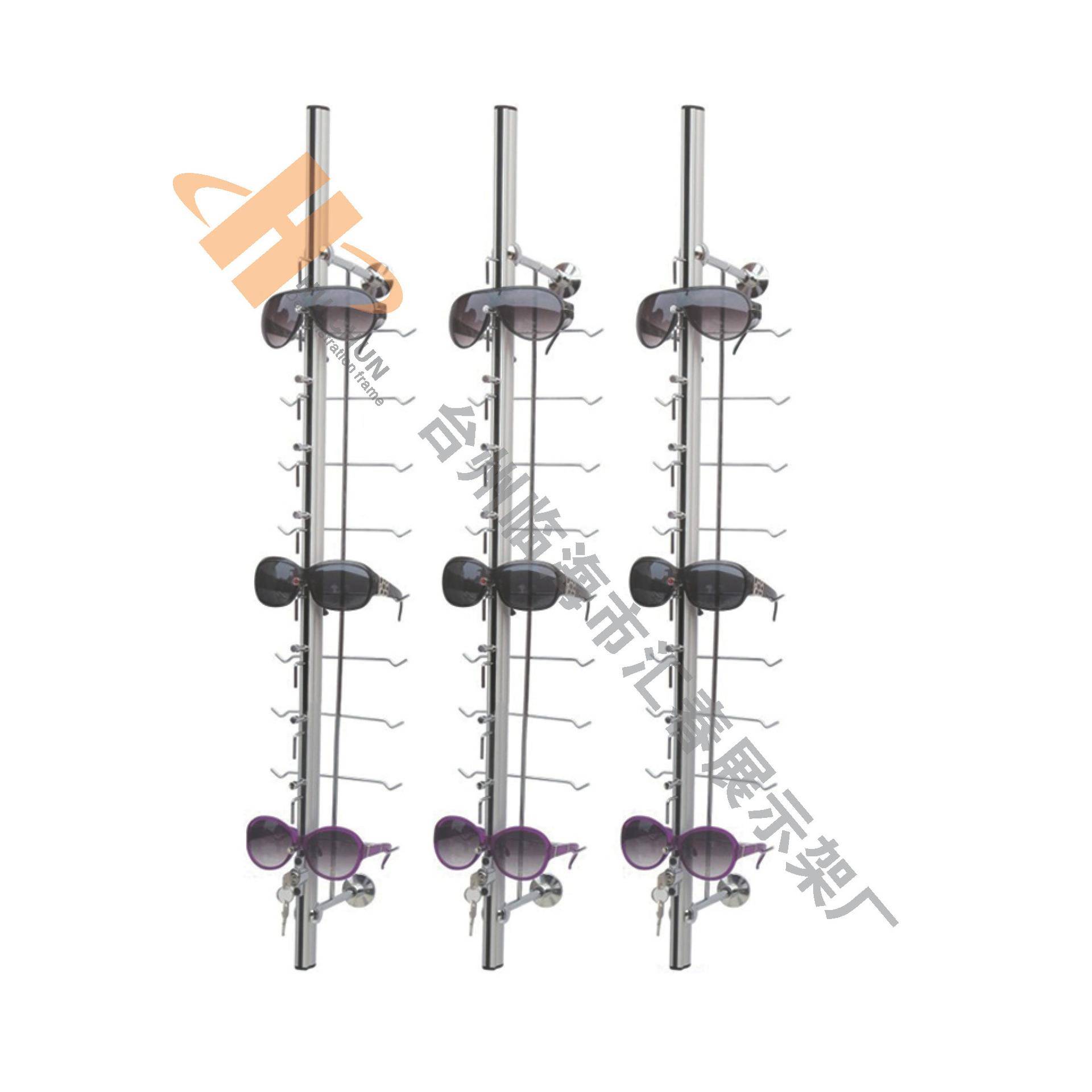 付墙壁条形Y013-2眼镜架放防盗型眼镜架可12带锁式锁条
