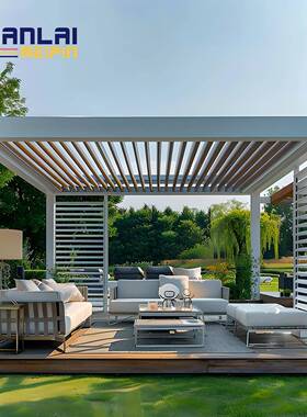 花园铝约合金电智动能翻转百欧叶凉亭简式凉棚休闲现FYR代防雨遮