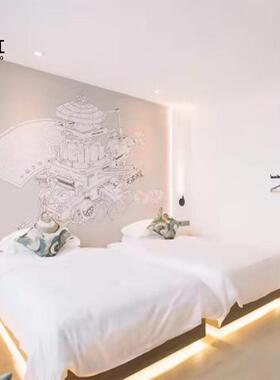 酒店套房家馆具连酒店2锁宾间床书桌约组合沙发现标代简酒店成套