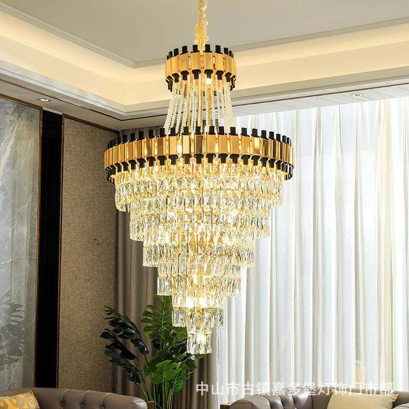 设计师客厅灯别灯墅大厅吊轻售奢后8166现代水晶吊灯酒餐厅楼部吊,家装灯饰光源,智能吊灯,淘宝优惠券,粉丝福利购,淘宝优惠卷