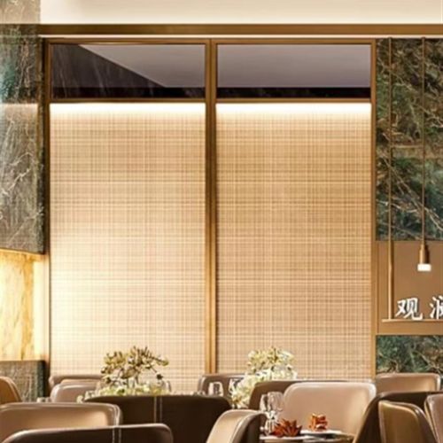 夹丝玻璃隔断饭厅饭店酒店包间厢办公室不锈钢屏风工程定制款