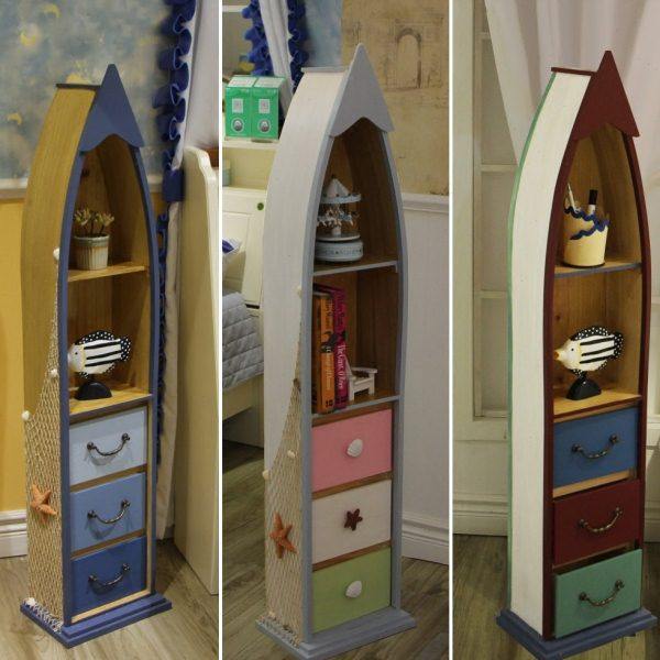 地中海船型个性独特儿童床头实木储物收纳柜书房客厅小柜子置物柜