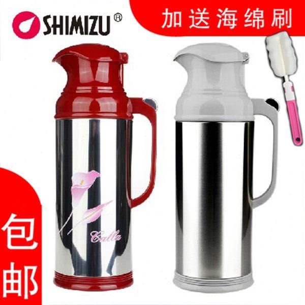 SHIMIZU清水热水瓶2L玻璃内胆不锈钢保温壶家用开水壶暖水瓶3262