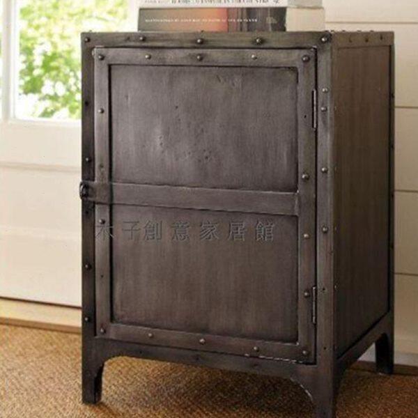 美式乡村loft工矿风复古做旧铁皮家具 斗柜 储物柜 半截柜 文件柜