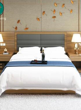 人宾馆床捷NEV酒店家具标间全套快组合电桌民宿公寓视单双板式专