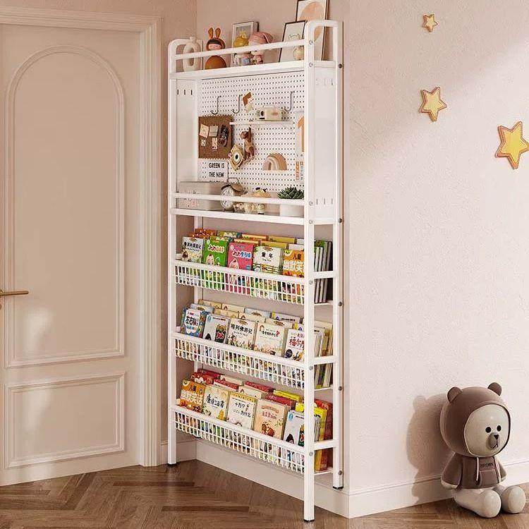 BHT书架后超薄靠铁艺洞洞板置物架落童地收纳架墙储门物架儿绘本