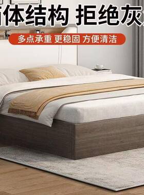塌塌米双人架落地床地式防落潮排骨简约床架无床靠OIQ背地板头免
