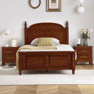 美式全实木儿无童床1民.2米现简约小卧户型男孩女孩床室宿单代人