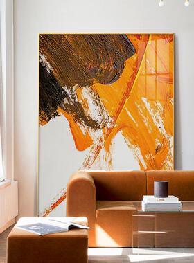 挥洒现代抽象客装饰画简约境幅沙发落厅意地画大橙色DHX玄关挂画