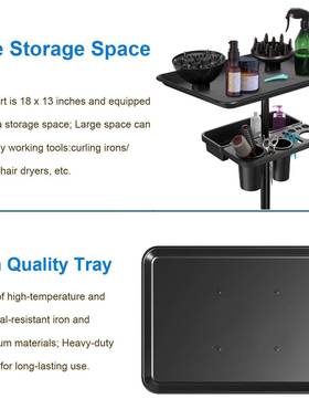 多用FPR途款新移美发双层托盘理发店发廊工具车可调节简动约推车