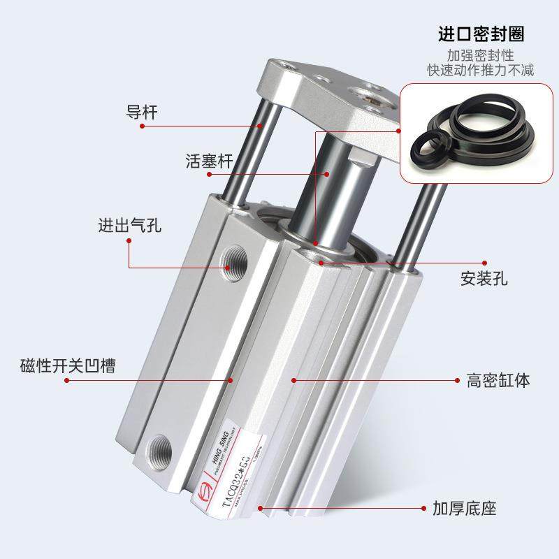 TACQ列国产导杆薄型气缸16×系53-63带×5-63×50气动磁BBB超薄气