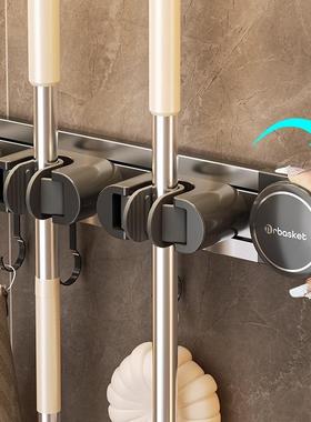 吸盘拖CZR壁挂夹免打把孔挂钩挂卫生间浴室置物固定架把收扫纳架