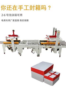 沫箱封打箱机生产自动包机打全一圈十字缠绕通用91496封箱泡机