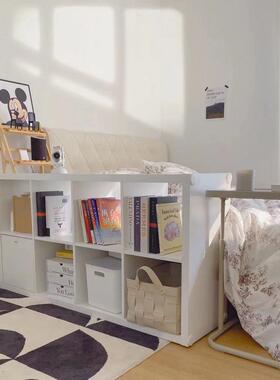 格子柜床子边隔断白色书架置物架书柜收纳柜示柜半包47270展围柜