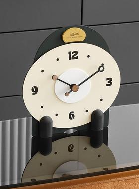 wozom屋准客厅卧室座钟用桌面轻o奢约简台钟玄关酒家柜91693装饰