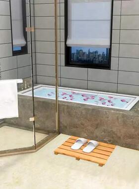 楠竹浴纹室垫居名宿酒店条地垫竹质脚家防滑冲WZF凉房隔水垫地毯