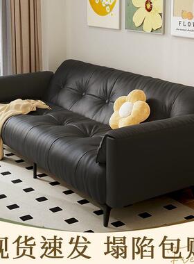 黑色发皮VXM沙客区发厅小户型2024新款公寓小沙出租房服装店休息