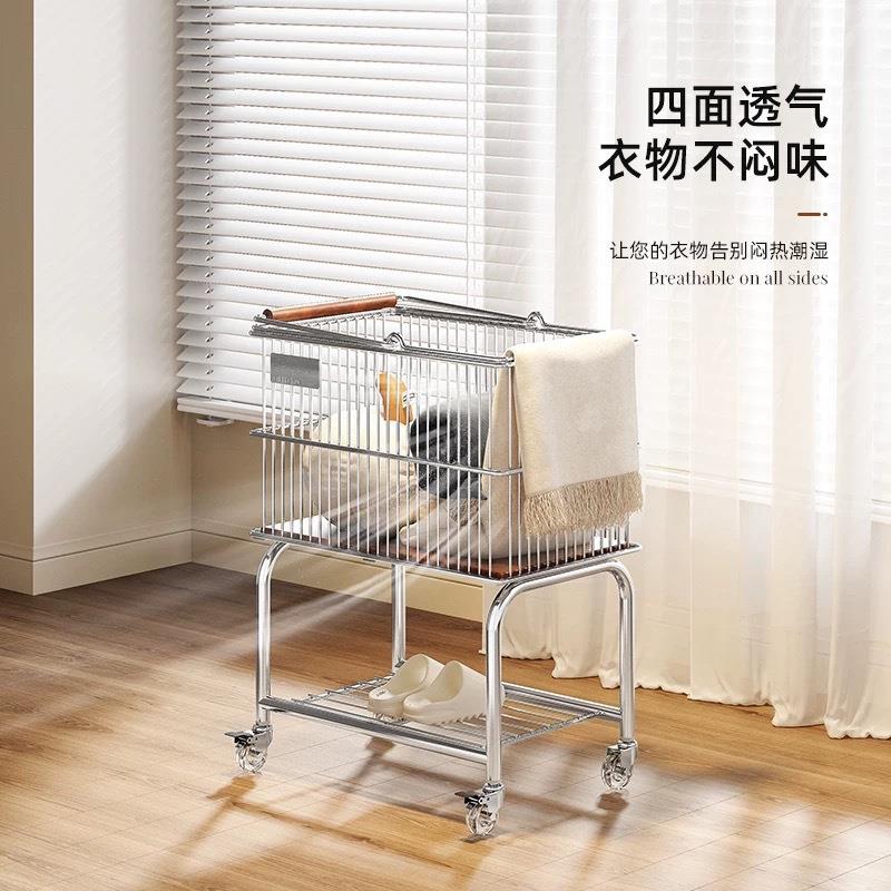 复古SHANGC12风脏篮可移动功能置架家用浴物室衣卫生多间收纳小推