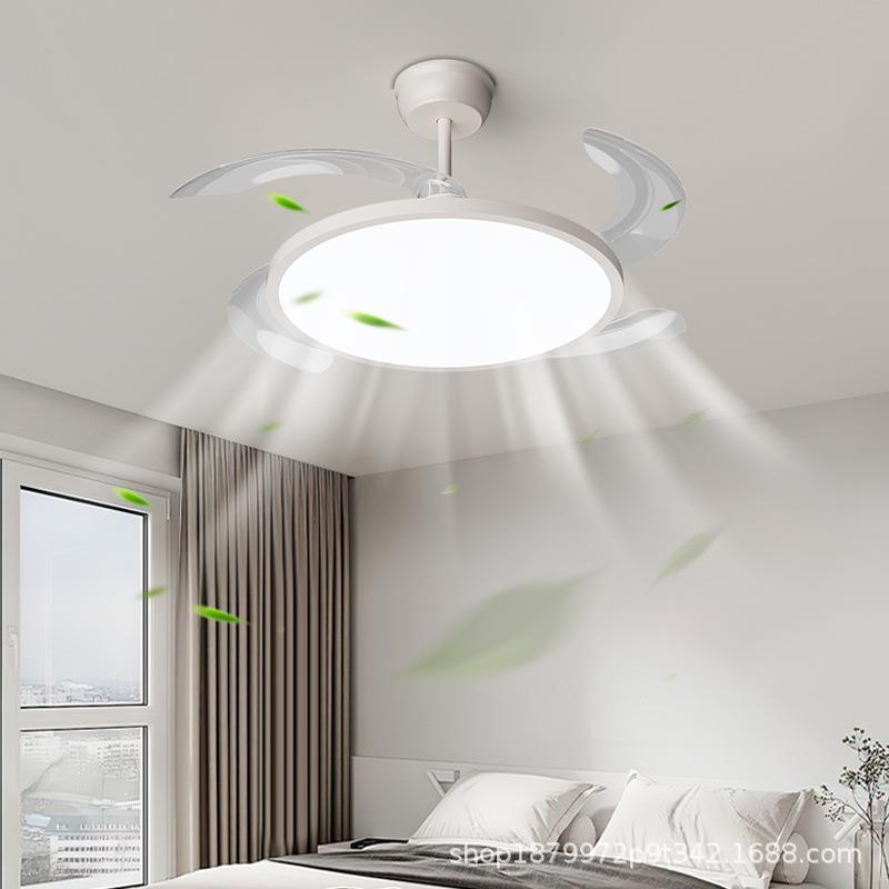无品牌/风扇灯20新款全光谱眼餐厅隐形5吊扇2灯家用超薄静音护电