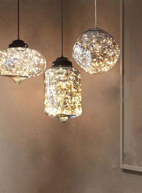 三维立门体Le23554d灯具现代创意新款灯吊灯餐厅灯吊服装店市具玻