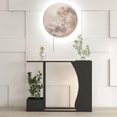 现代玄关桌铁364艺轻奢窄极门厅走花廊创意大户理石入高端架玄关