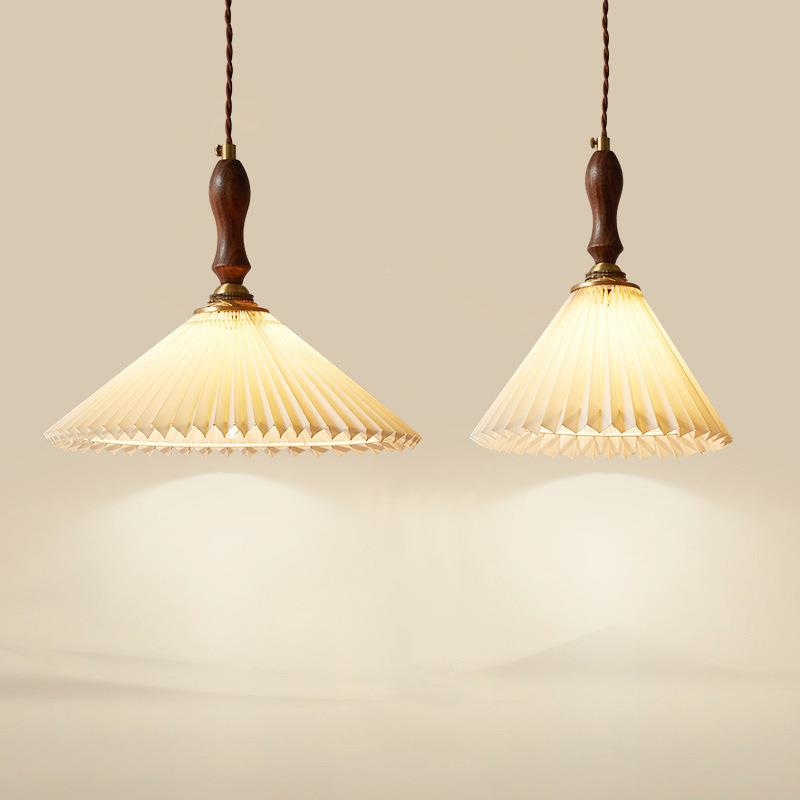 新中式侘民餐厅百褶装木饰灯具日式宿蜡烛酒店客卧420室胡房桃吊